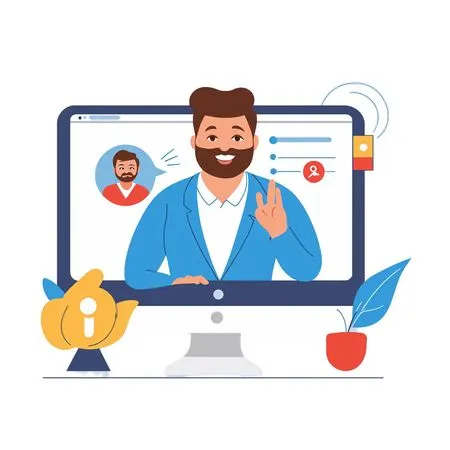 Virtual Meeting On Computer  AI Image