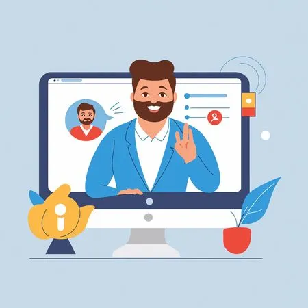 Virtual Meeting On Computer  AI Image