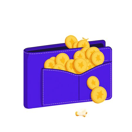 Wallet Overflowing With Coins  AI Image