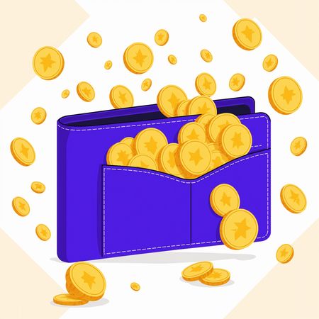 Wallet Overflowing With Coins  AI Image