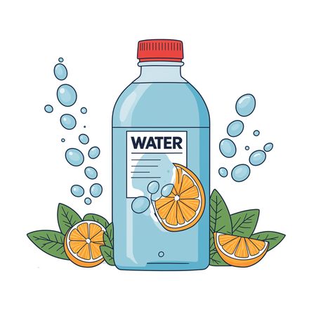 Water Bottle With Citrus And Mint  AI Image