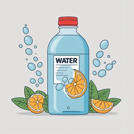 Water Bottle With Citrus And Mint  AI Image