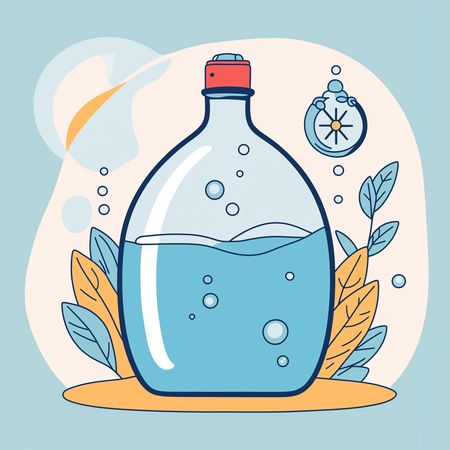 Water Bottle With Nature Elements  AI Image