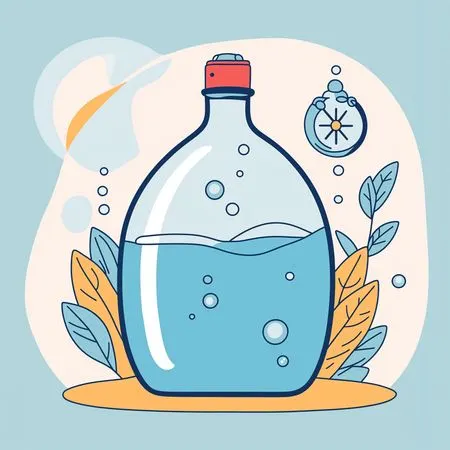 Water Bottle With Nature Elements  AI Image