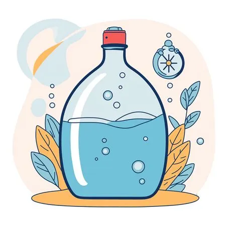 Water Bottle With Nature Elements  AI Image