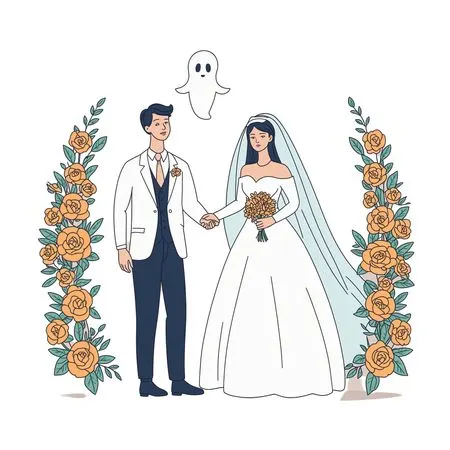Wedding Couple And Ghost  AI Image