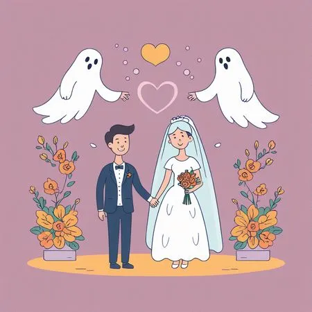 Wedding Scene With Ghosts  AI Image