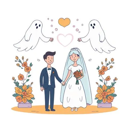 Wedding Scene With Ghosts  AI Image