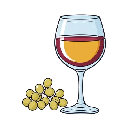 Wine Glass With Grapes  AI Image