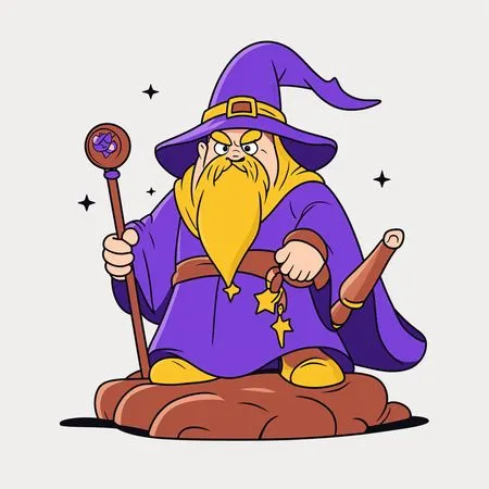 Wizard Holding A Staff  AI Image