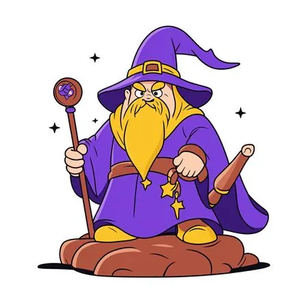 Wizard Holding A Staff  AI Image