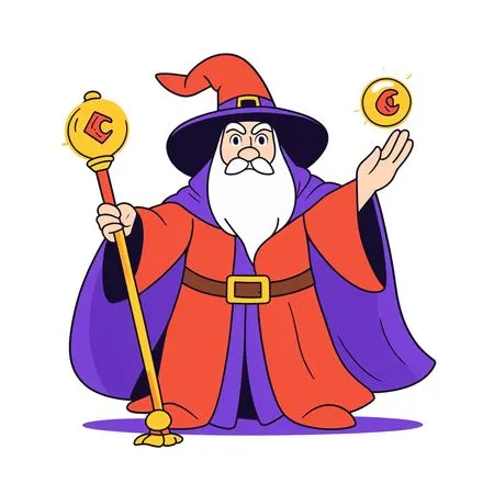 Wizard With A Staff And Magical Orb  AI Image
