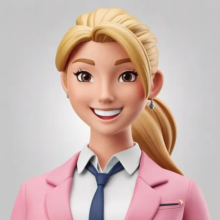 Woman Character With A Smile Wearing Business Attire  AI Image