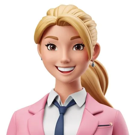 Woman Character With A Smile Wearing Business Attire  AI Image
