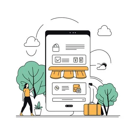Woman doing Online Shopping Via Mobile App  AI Image