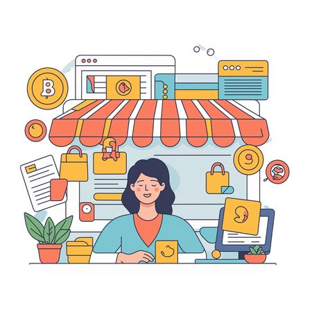 Woman Doing Shopping on Online Store  AI Image
