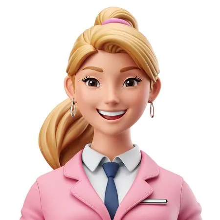 Woman In Professional Attire With A Cheerful Expression  AI Image