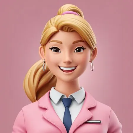 Woman In Professional Attire With A Cheerful Expression  AI Image