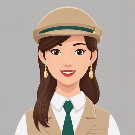 Woman In Stylish Attire With A Hat  AI Image