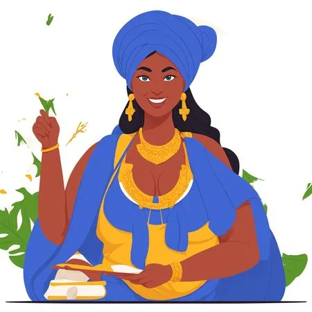 Woman In Traditional Attire Holding A Book  AI Image