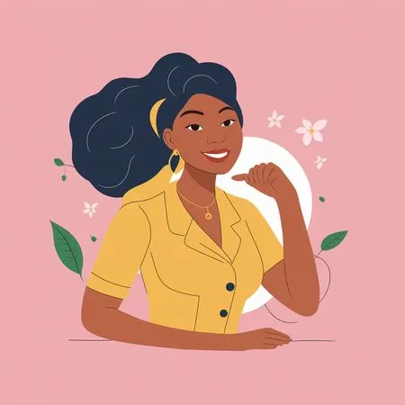 Woman In Yellow Dress With Floral  AI Image
