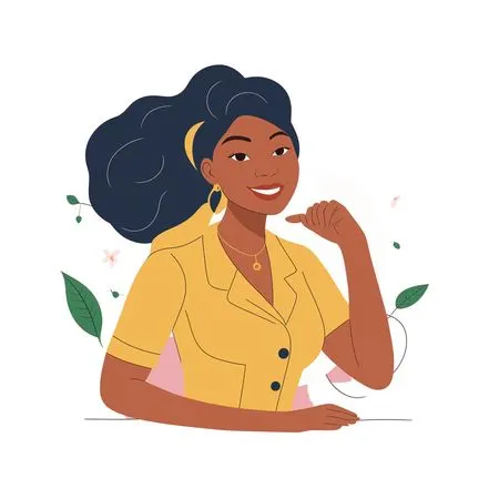 Woman In Yellow Dress With Floral  AI Image