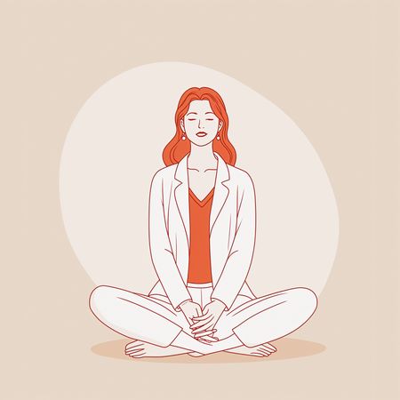 Woman Meditating In A Peaceful Pose  AI Image