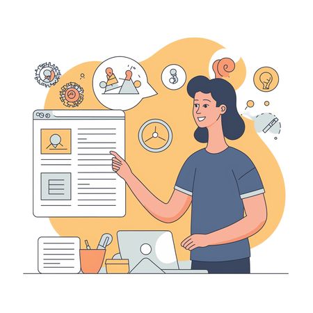 Woman Presenting Ideas at Office  AI Image