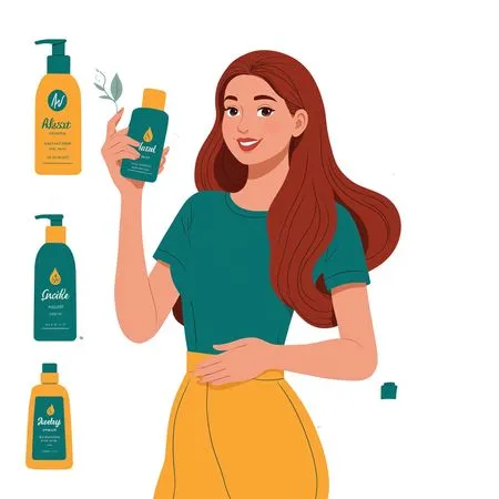 Woman promoting various skincare product  AI Image