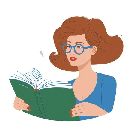 Woman Reading Book  AI Image