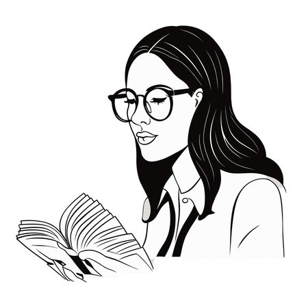 Woman Reading Book  AI Image