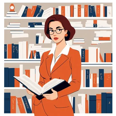 Woman Reading In Library  AI Image