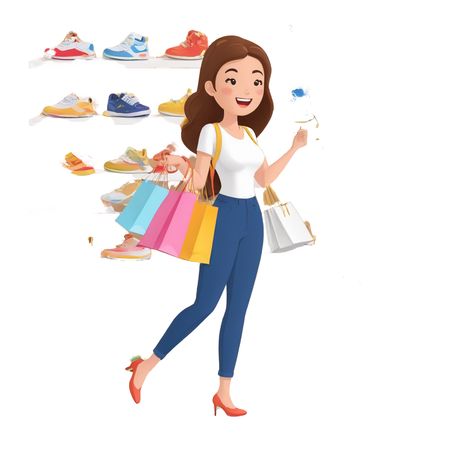 Woman Shopping For Sneakers In Store  AI Image