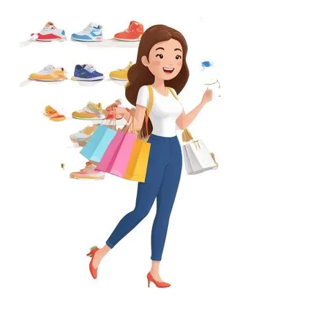 Woman Shopping For Sneakers In Store  AI Image