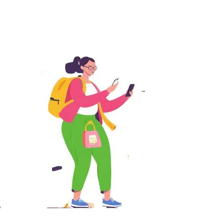 Woman Shopping In A Supermarket Using Smartphone  AI Image