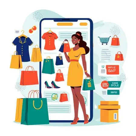 Woman Shopping Online For Clothes And Accessories  AI Image