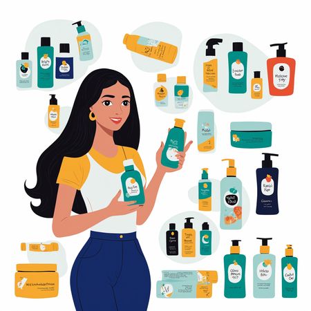 Woman Showcasing Beauty Products  AI Image