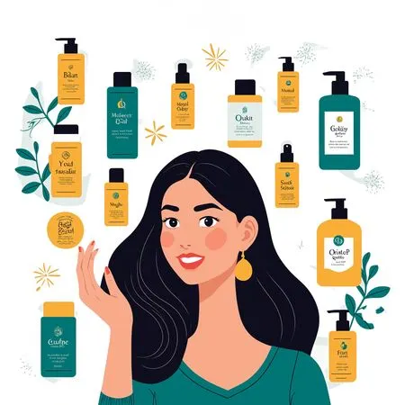 Woman Surrounded By Haircare Products  AI Image