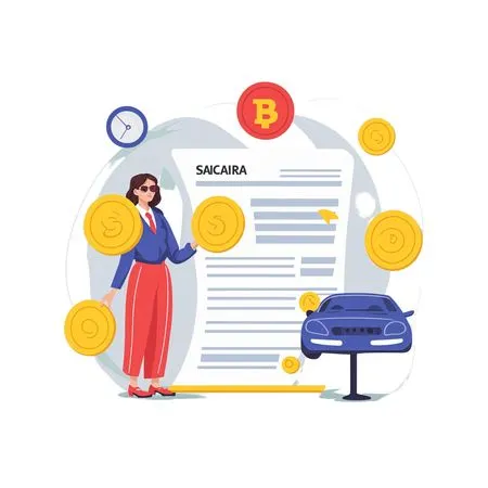 Woman with Car insurance  AI Image