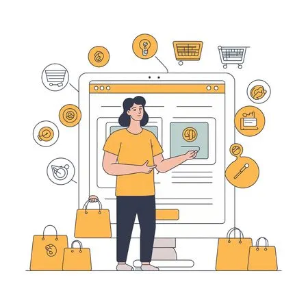Woman with Online Shopping Experience  AI Image
