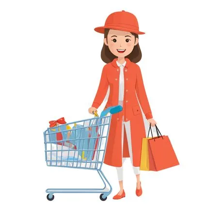 Woman with Shopping trolley  AI Image