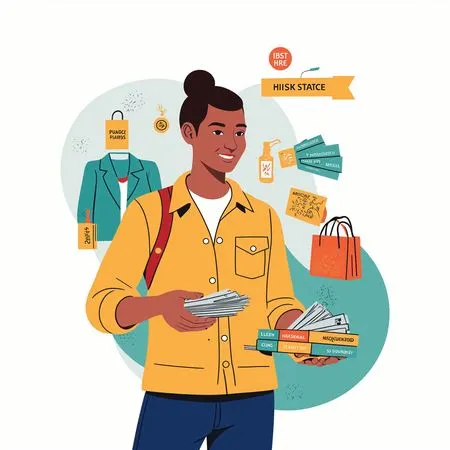 Young dult Shopping With Coupons And Bags  AI Image